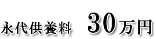 永代供養料30万円